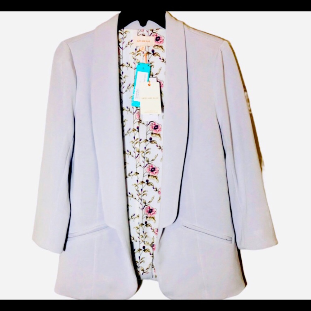 Skies Are Blue NWT Hannah Modal Scuba Blazer-Grey-size M